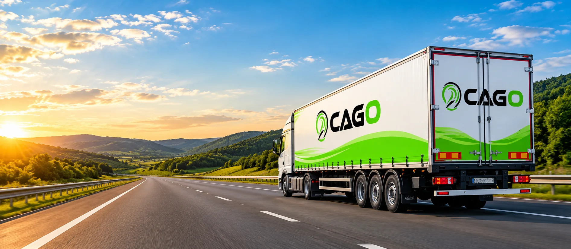 Semi-remorque CAGO sur l'autoroute